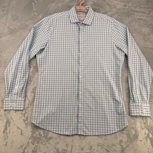 Mizzen+Main Leeward Collection Shirt Men XL Trim Fit Blue Plaid Check
